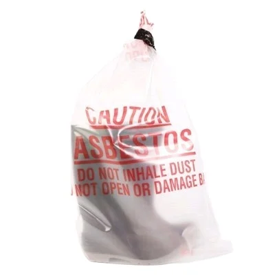 6 mil / 150 um thick LDPE plastic Asbestos waste bags for construction  1200mm x 90mm heavy duty  asbestos bag