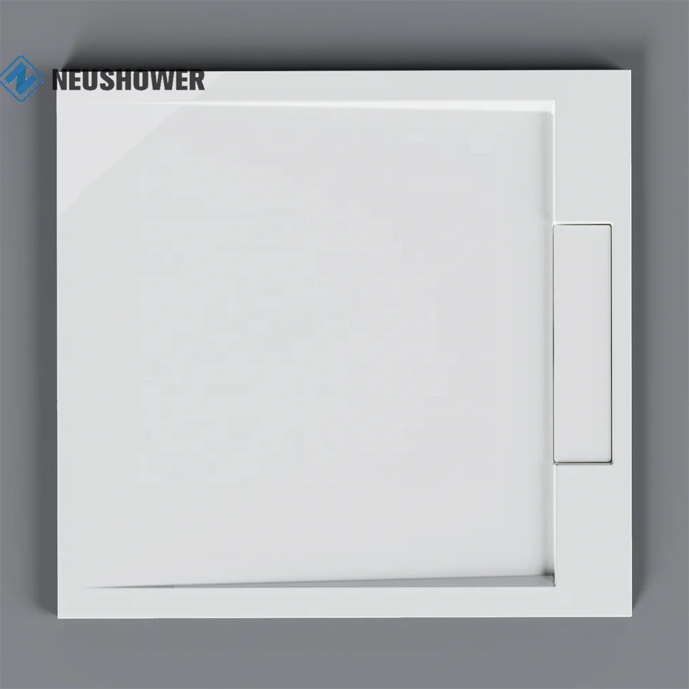 Stone Shower Base Bathroom Shower Tray Solid Surface Shower Pan Anti-slip Resin European CE Graphic Design Modern Style Solid