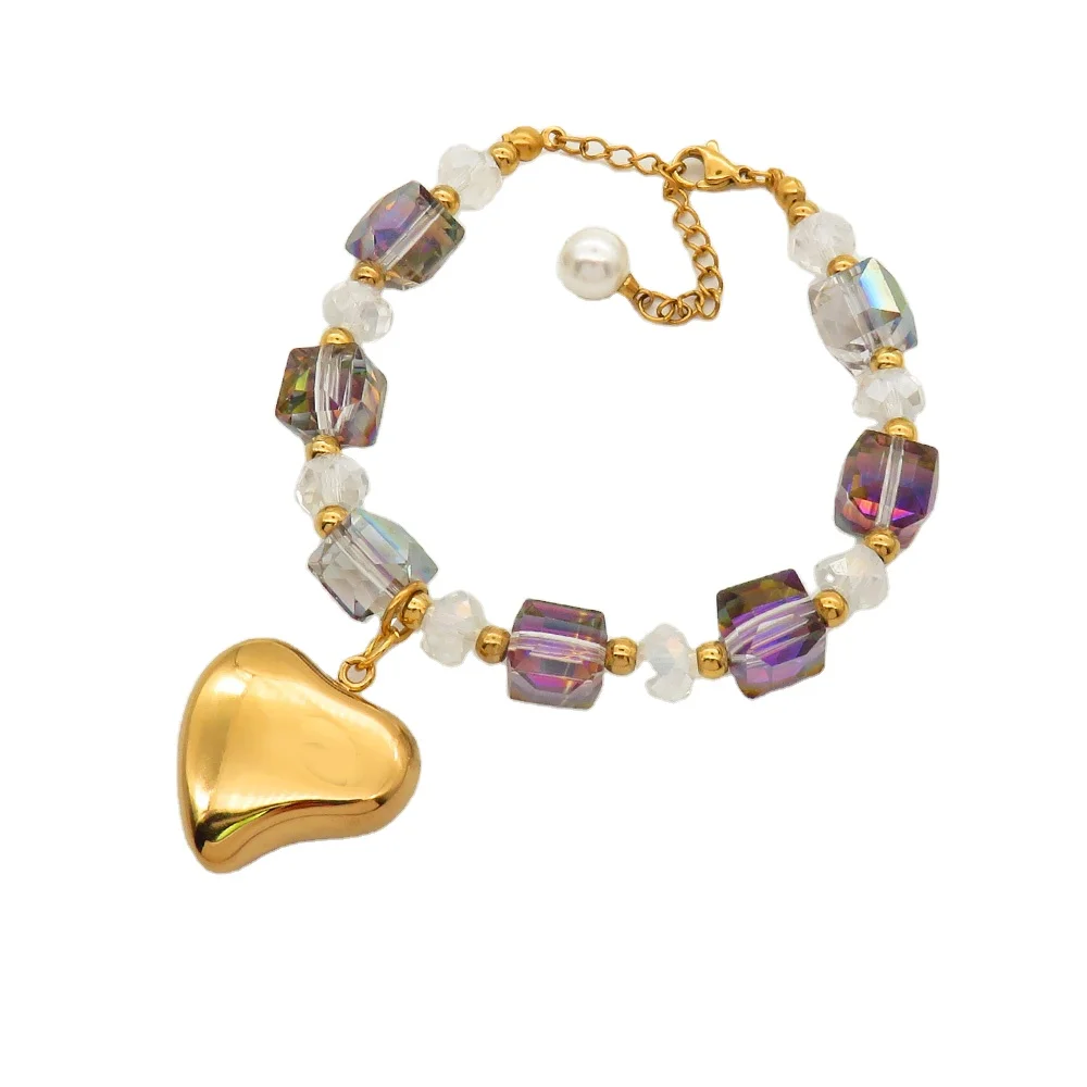 2020 Fantasy crystal bead metal pendant bracelet crystal clear for women