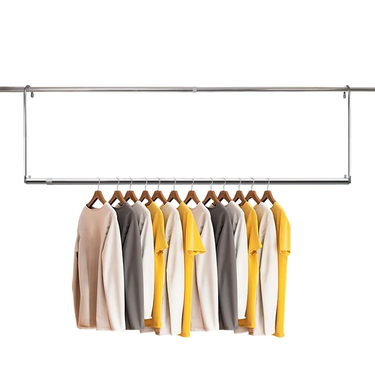 Wholesale folding metal hangers outdoor indoor clothes drying rod Expandable drying rack
