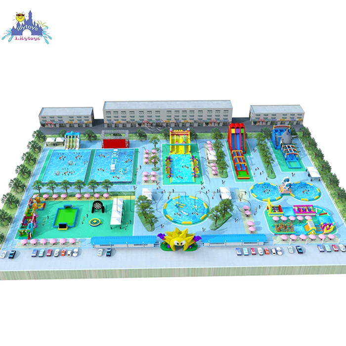 lilytoys inflatable commerical water park, Amusement park project, new design swimming pool with cheap price