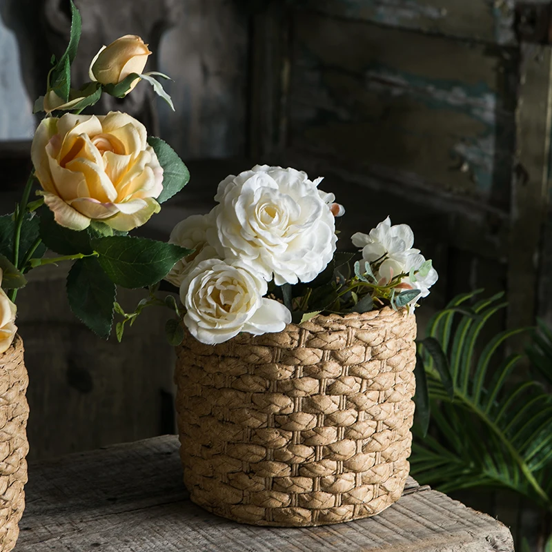 Country Rustic style home balcony decorative succulent pots custom design garden outdoor cement vintage concrete flower pot