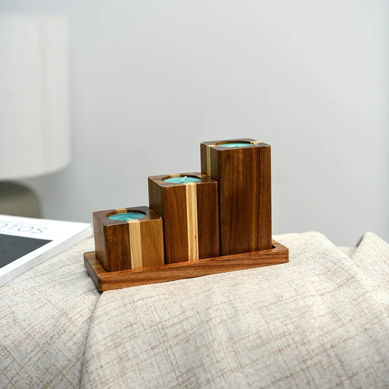 Aspire high  quality Custom Wholesale Wooden candle holder Large Empty Candle Container Candle