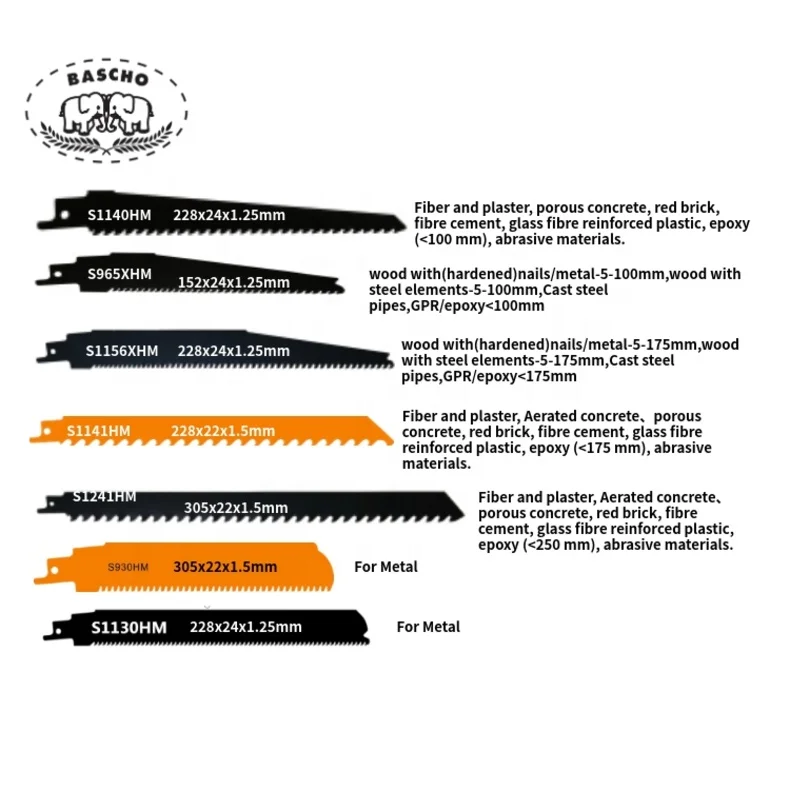 
Multi use S956XHM carbide tct tip reciprocating saw blade for wood with nail 