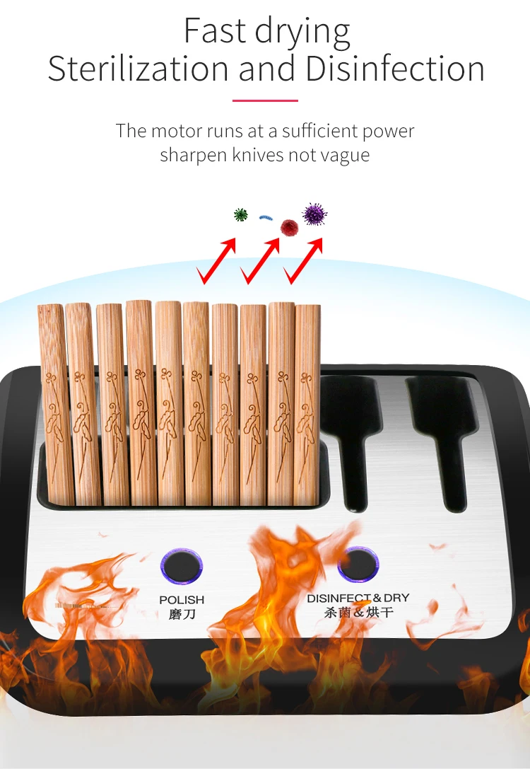 
kitchen gadgets plastic single dry electric uv smart magnetic knife holder with sharpener 