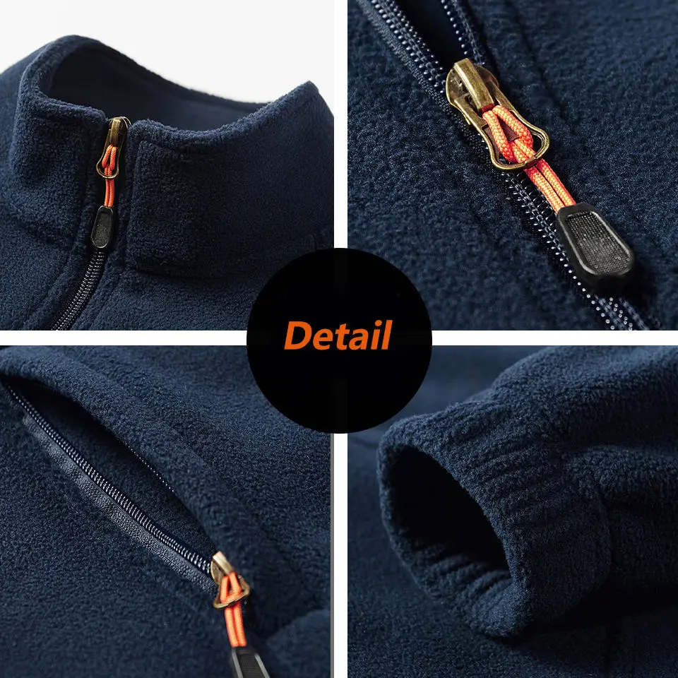 Men Jackets Microfleece polar Fleece Sport Training Running zipper Jacket For men