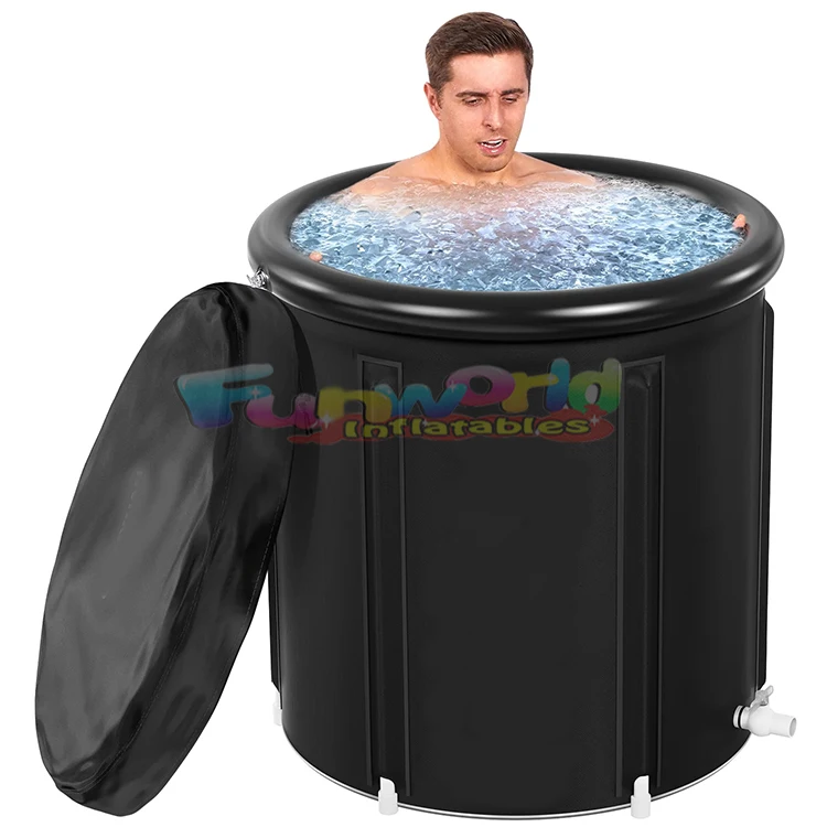 Portable athletes recovery ice bath tub large bucket freestanding cold plunge icebath tub for water cold therapy with cover