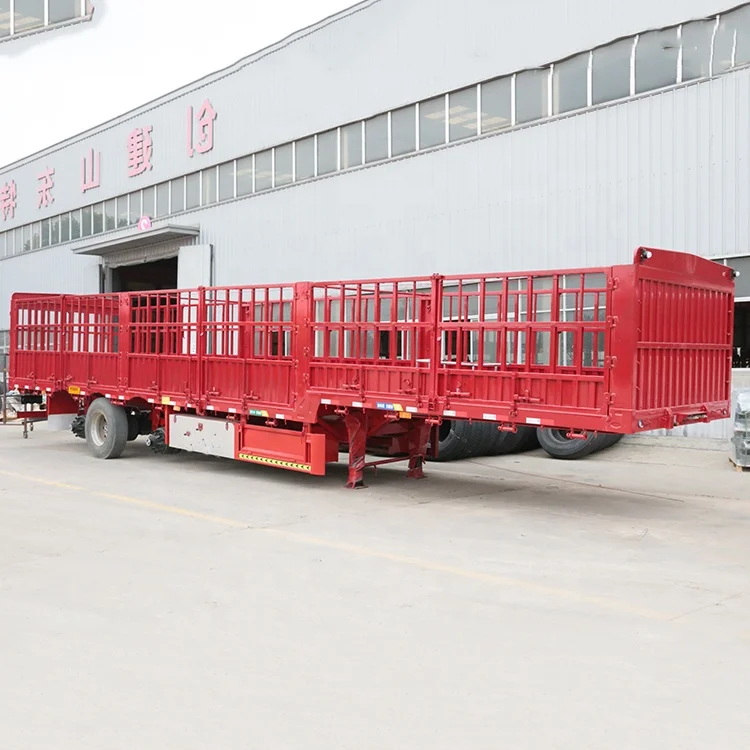 Heavy Duty 3 axles 40 ton 50 ton 60 ton stake fence Rear Dumper truck trailer for sale
