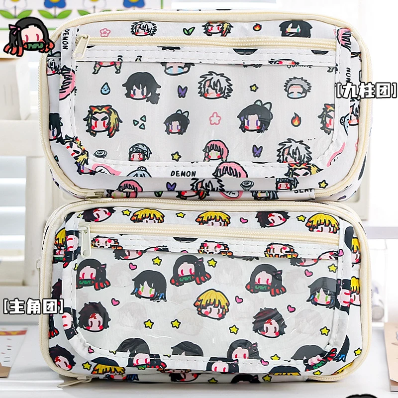 2025 Kawaii Anime Ita Bag Large Capacity Pencil Canvas Stationery Holder Bag Children Pen School Supplies Gift