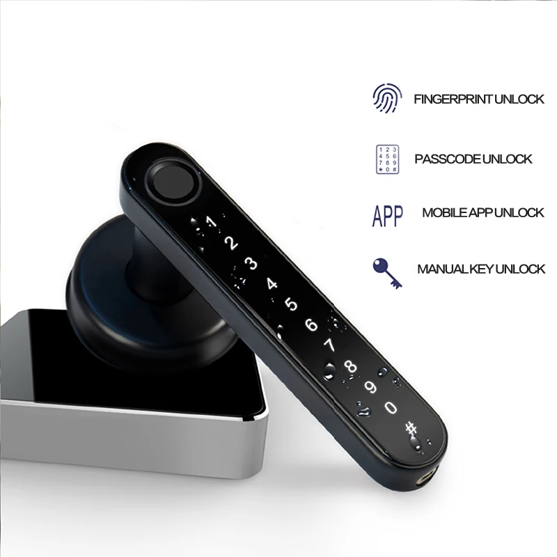 2020 new design wifi key smart lever handle door lock with fingerprint ttlock