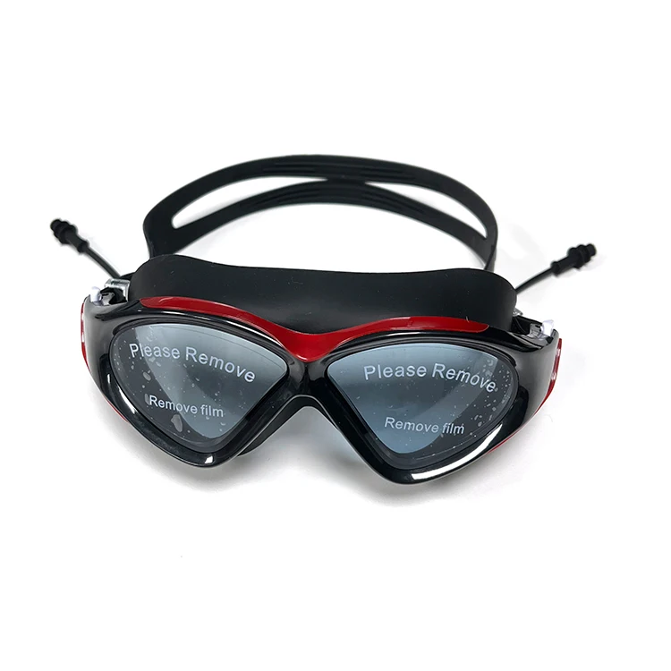 High Quality Factory Price Wide Silicone Skirt No Leaking UV Protection Swimming Goggles with Earplugs