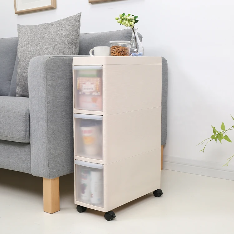 Cheap Thick Reinforcing Frame Clip Seam Narrow Drawers Kitchen Plastic Storage Cabinet