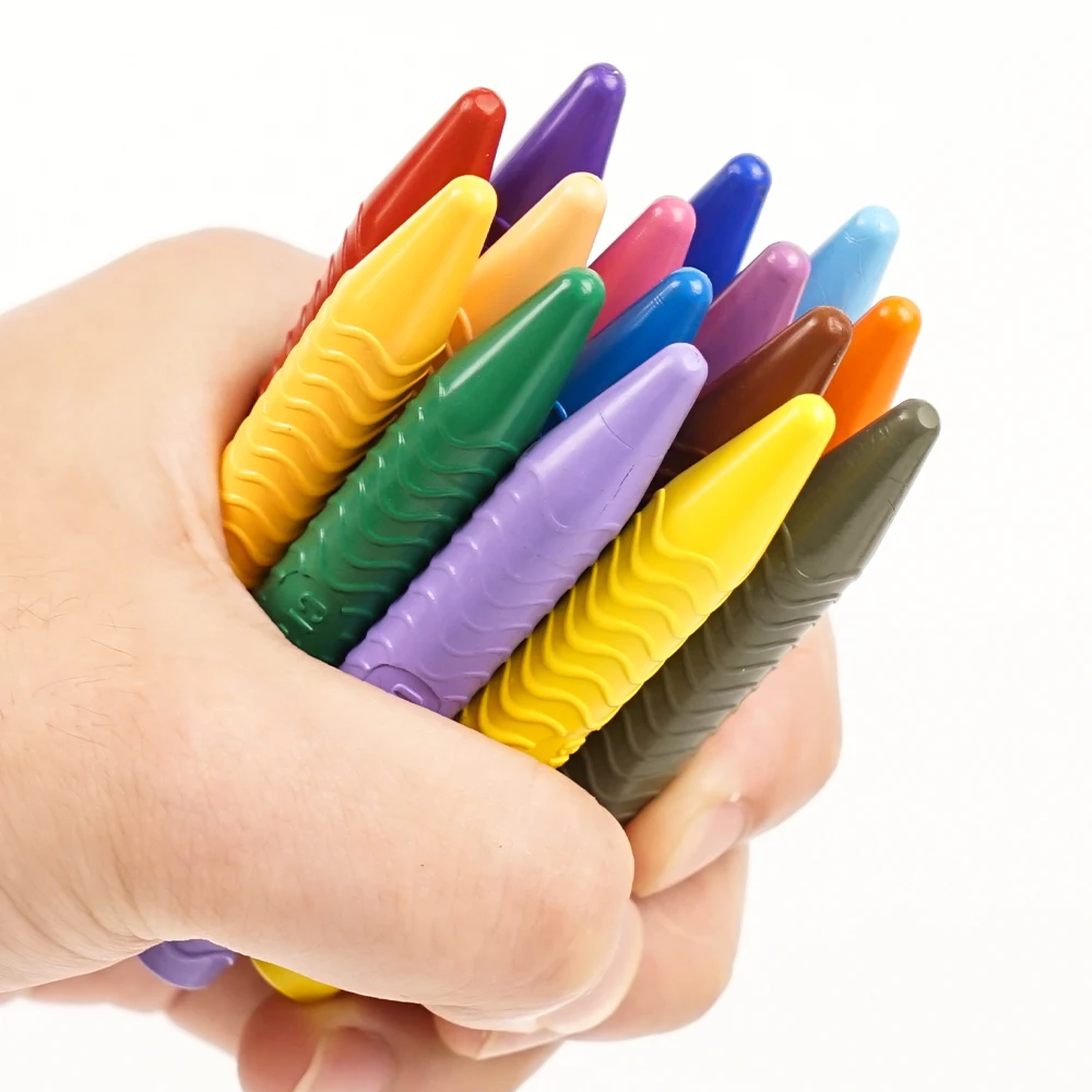 Non Toxic 24pcs Color Box Packing Non-Toxic Plastic Crayon with ASTM EN71