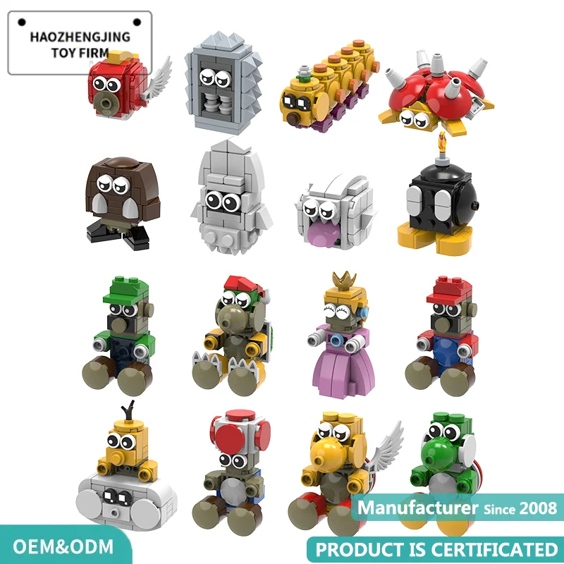 2025 New Super Small Animal Game 16-IN-1 Building Block Set ABS Plastic Creative Moc Bricks Custom Assembly Toys for Children