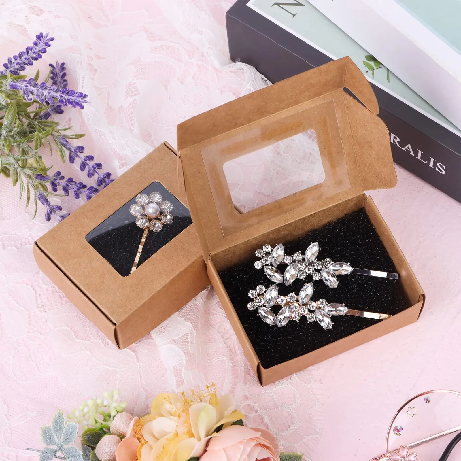 Wholesale High Quality Design Custom Packaging Plain Handmade Kraft Paper Soap Box with Window