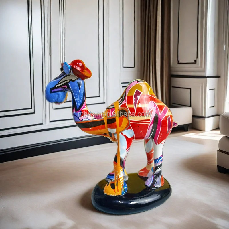 Ins resin crafts colorful Camel ornaments creative furnishings home decorations