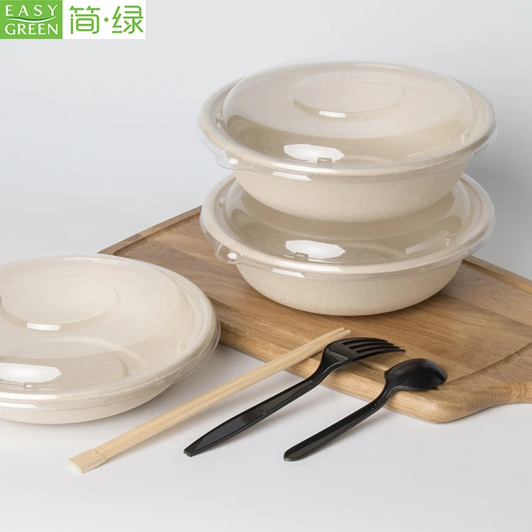 Easy Green Eco Friendly Disposable Biodegradable Bagasse Plate Tray Bowl Cup Lunch Box Set