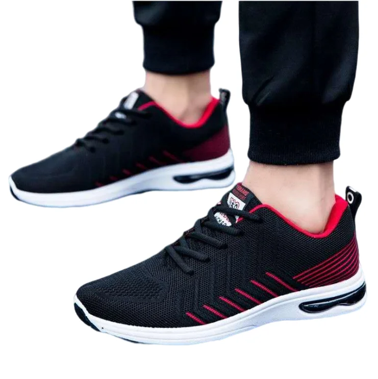 2021 Wholesale Light Sneakers Casual Fashion Sports Running Men Black Lace-up Comfortable Shoes
