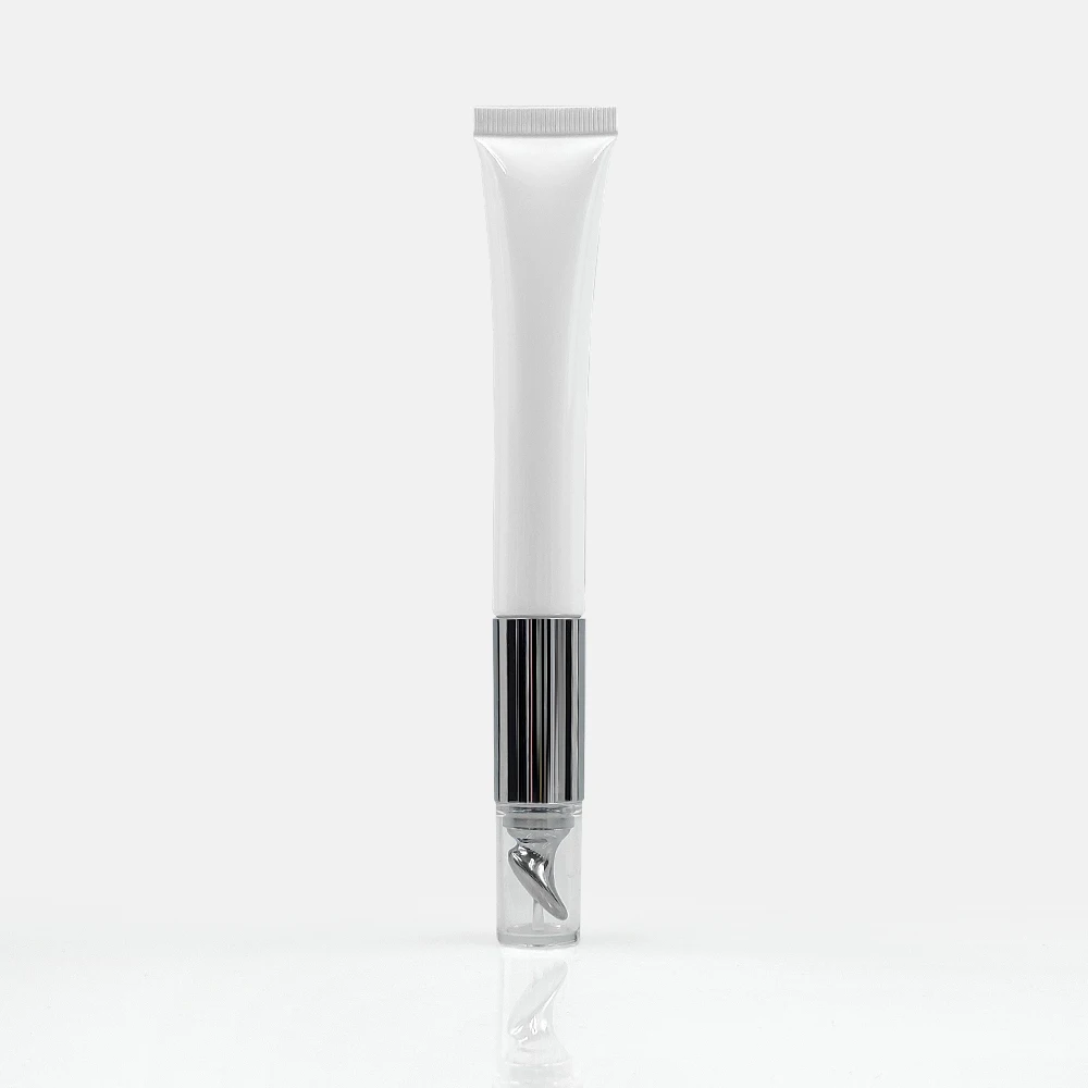 D19mm soft white squeeze packaging tubes with zinc alloy  for eye cream plastic cosmetic tube