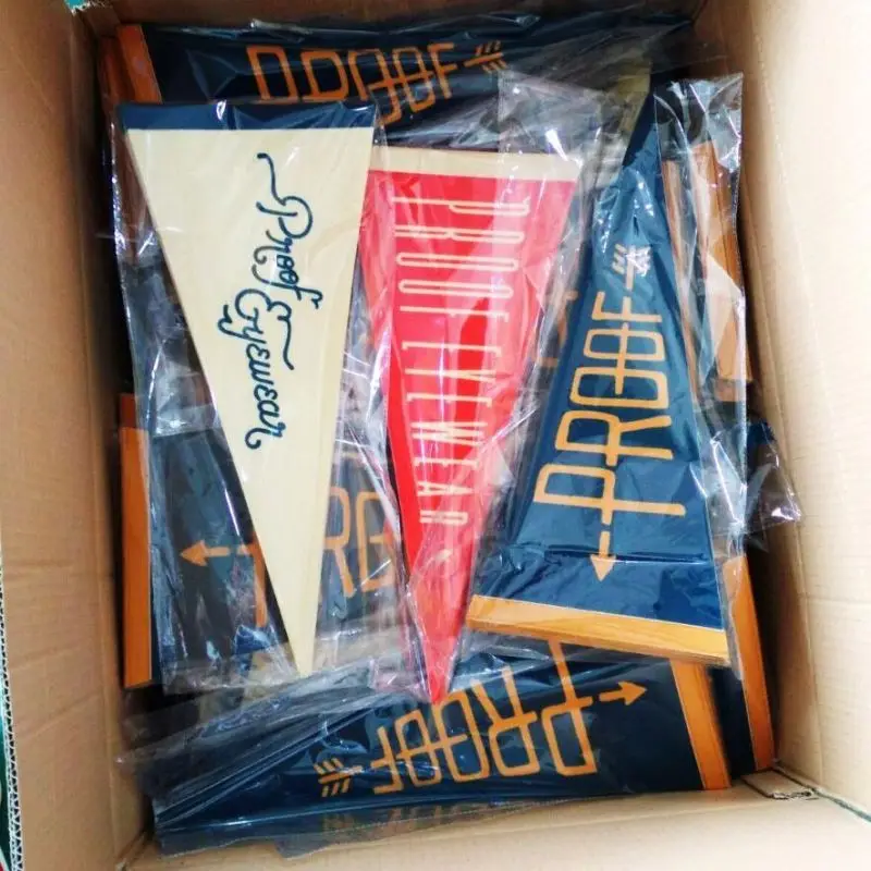 Full color print 30x45cm School Activity  Mini Felt Flag With Logo For Football Games