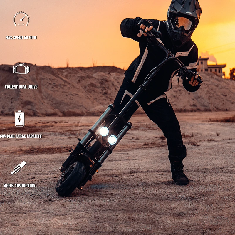 Europe Warehouse Kick Scooter 60V 6000W Off Road 35Ah battery Dual Motor 11inch Hot Selling Electric Scooter Adult