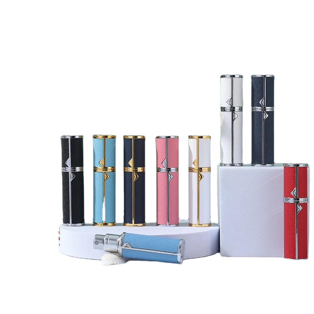 2024 New Design Luxury High Quality 5ml/10ml Leather Case Custom Refillable Empty Perfume Bottles Packaging Glasses Packages