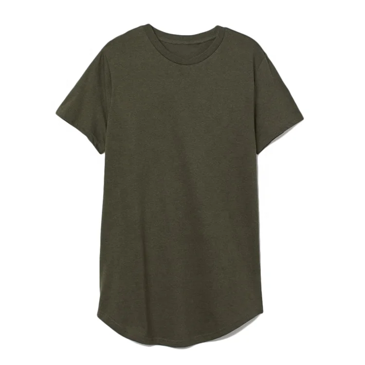 Wholesale Blank Pima Cotton T-shirts Custom Logo Scoop Bottom Hem T-shirt