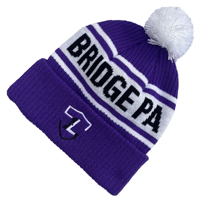 Fashion cheap sport custom knitted toque cuff bobble beanie hat designer top ball embroidered knitted beanies hats with pom pom