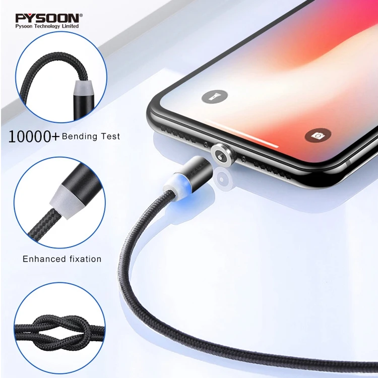 Wholesale 3-in-1 Magnet USB Ladekabel magnetic USB Laden Kabel for iPad Samsung iPhone Huawei