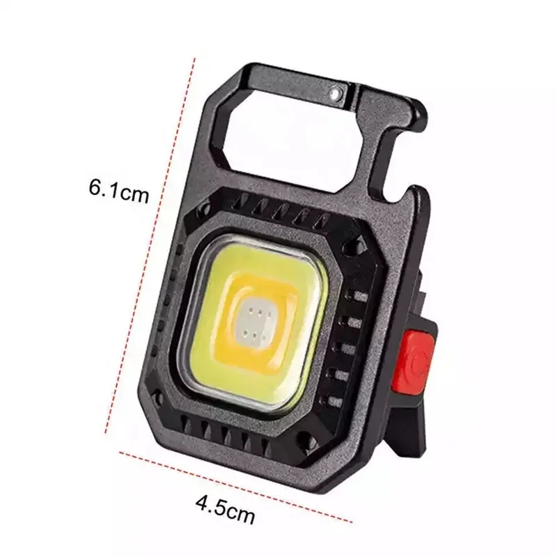 Multifunctional Mini COB LED Keychain Light Torch USB Rechargeable Emergency Portable Magnetic Flashlight With Bottle Opener