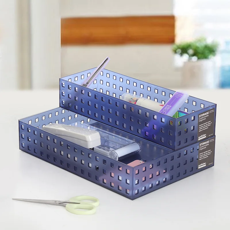 Factory price PS plastic storage organizer transparent tableware storage bin