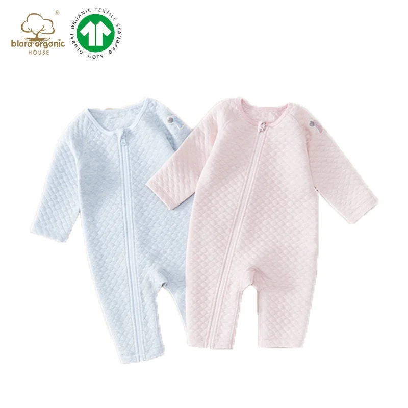 Simply New Baby Padded Cotton Romper Winter Warm Organic Baby Side Zipper Rompers