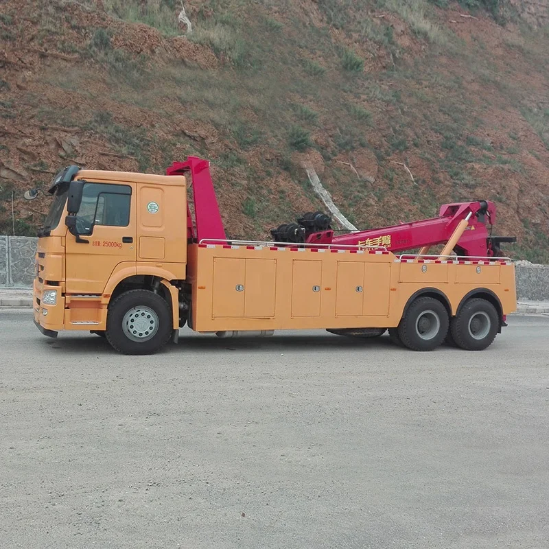 Hot Sale Sinotruk Howo 6x4 Heavy Duty 20 Ton Wrecker Towing Truck with Crane for Road Rescue