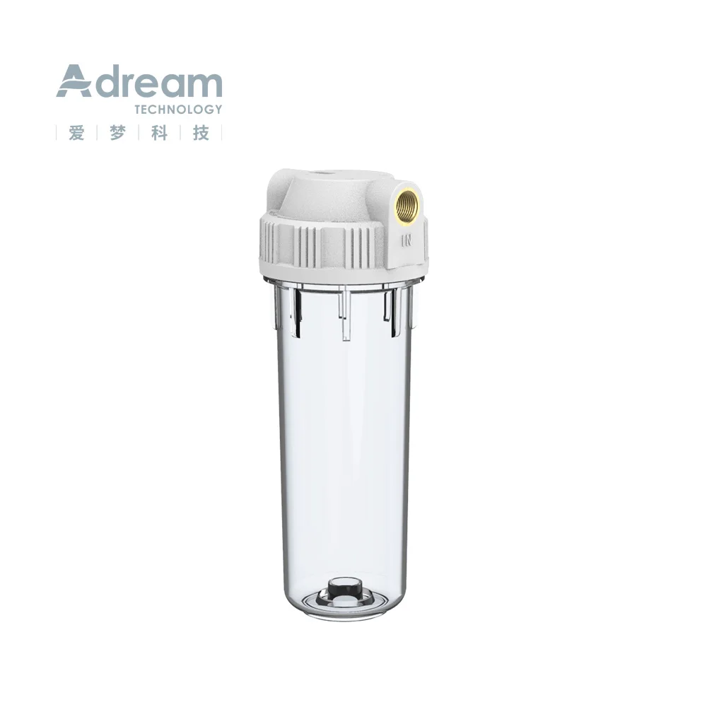 ADREAM TECH 10inch Type E Water Filter Housing Transparent White Blue Filter Housing for RO Reverse Osmosis