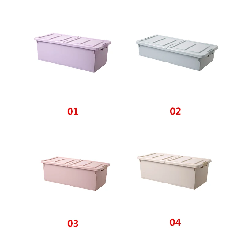 DLL229 лидер продаж контейнер для хранения под кроватью с крышкой пластиковый органайзер одежды и одеял коробка на дне