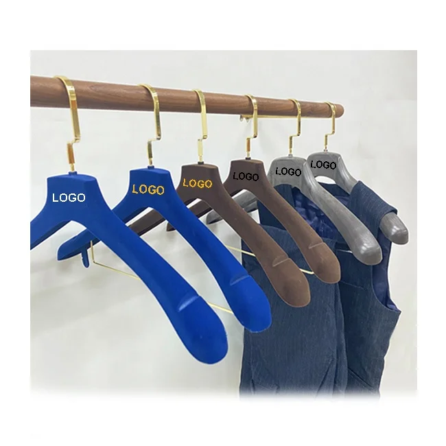 custom logo wedding dress clips blue white black brown velvet clothes hanger plastic men suit garment clothing velvet hangers