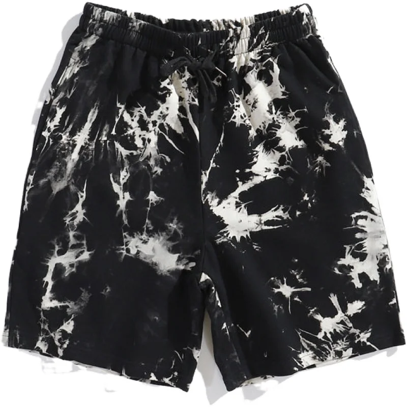 Wholesale loose  comfortable Mens 100%Cotton French Terry Casual Shorts Tie Dye Shorts Mens Shorts