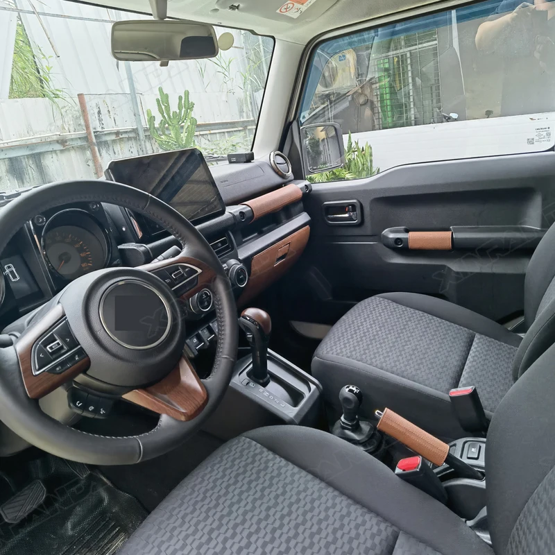 5-door Jimny Handles Retro Leather Copilot Armrest Handbrake Inside Handle Cover For Suzuki Jimny JC74 2023 2024 5 Door 4 Door