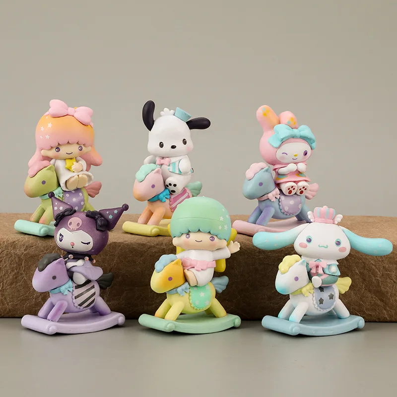 New Arrival Cartoon Cute Melody Kuromi Twins Star Action Figure Set Toys Dolls Collection Decoration Resin Action Figure Gifts