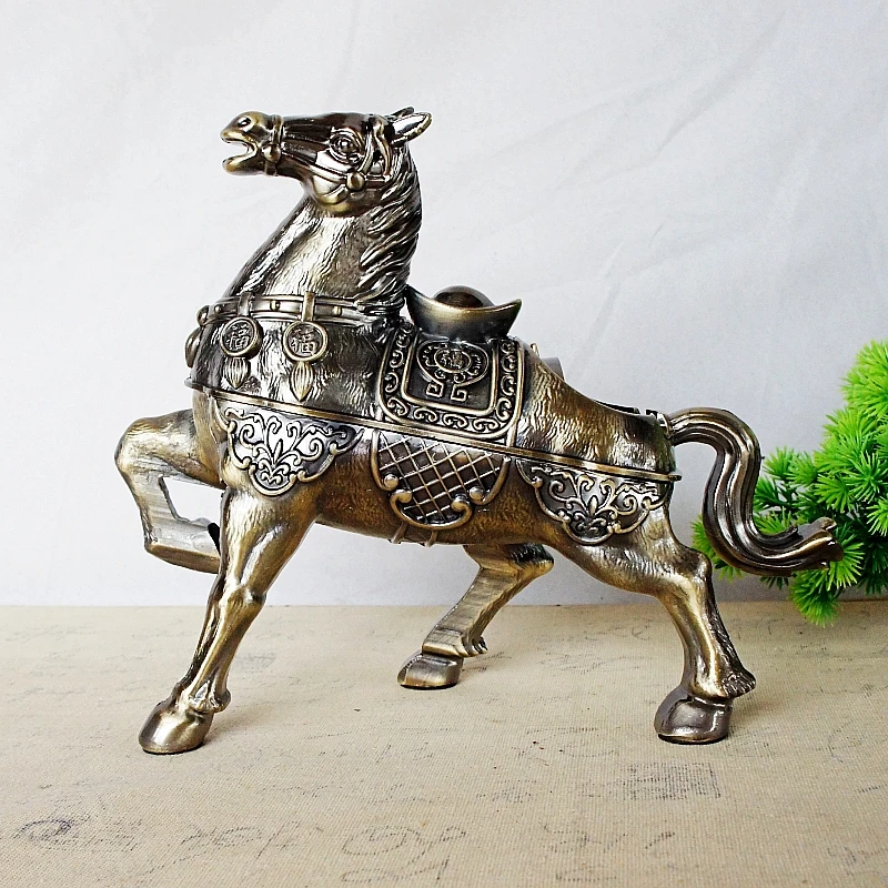 Manufacturer Direct Sale Wholesale Top Sell  Animal Horse Ashtray Custom Made Metal Ashtray with Lid