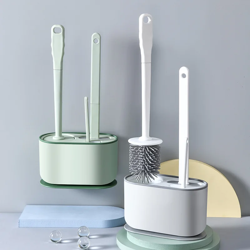 New Soft Bathroom Clean Home Tool Toilet Brush Durable Tpr Cleaning Silicone Toilet Brush With Holder