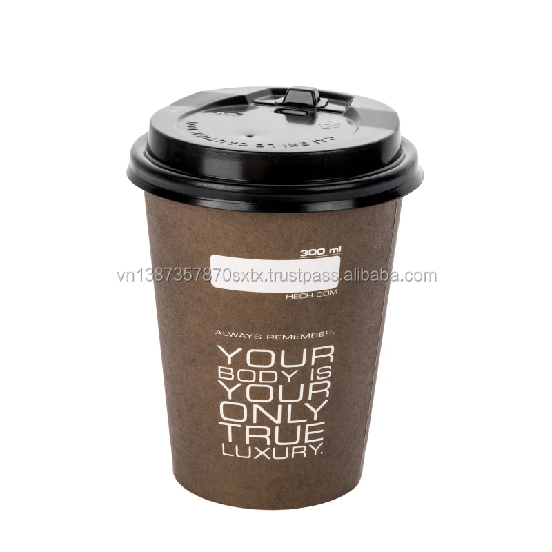 Kraft disposable customer double wall 8oz embossed paper coffee cups