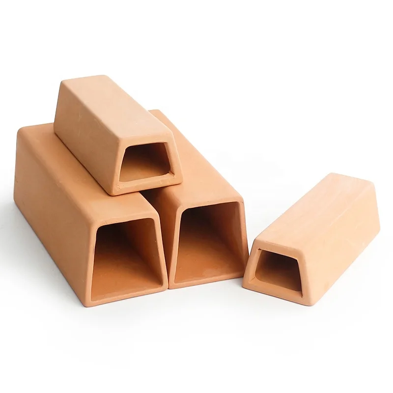 Керамическая прямоугольная резервуарная трубка экологически чистые аквариумные аксессуары для креветок разведения рыб прячущихся терракотовой пещеры домашнего использования