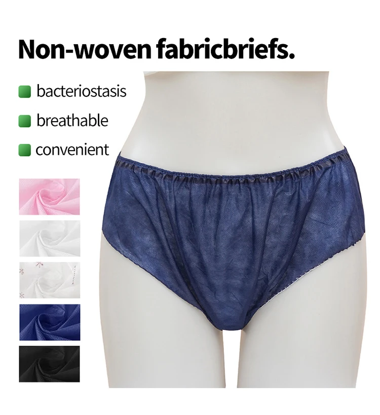 Stock biodegradable environmentally friendly non-woven SPA underwear disposable briefs handmade G-STRING disposable underwear