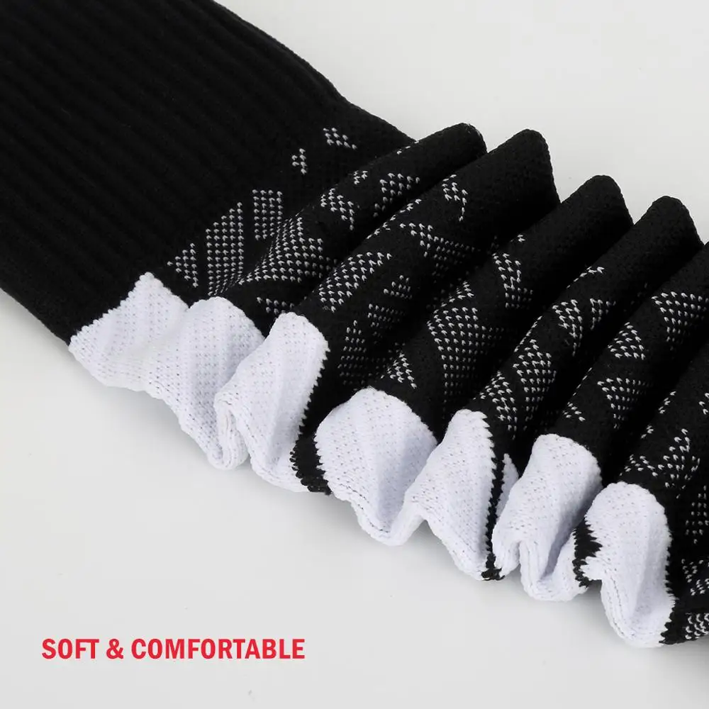 Professional custom logo sport sock men grip knee high compression football socks