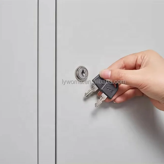 Steel Single Steel Locker Wardrobe 2 Doors Metal Clothing Locker With Key Lock
