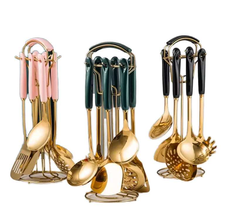 Modern Kitchen Utensils Stainless Steel Non-stick Fried 4-piece Golden /silver Handle Pp Kitchen Accessories Gold