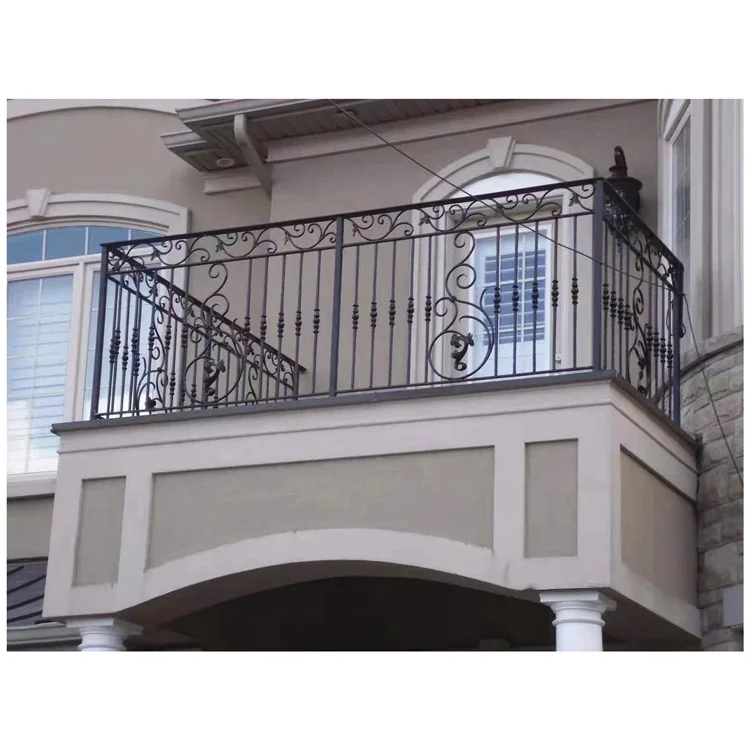 Custom wrought iron balcony luxury railing designs, Cheap price wrought iron balcony railings