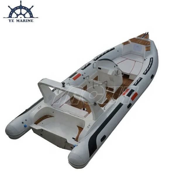 25ft RIB 760 Fiberglass Hull Inflatable Sailing Boat with Outboard Engine