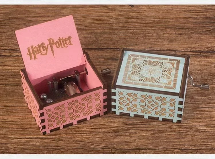 2023 Hot Sale Popular Gift custom mini hand crank Laser Engraved hand crank wooden music box